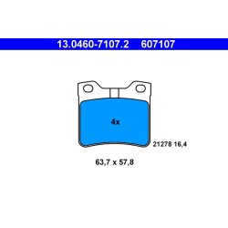 Plaquettes de frein ATE 13.0460-7107.2 pour PEUGEOT 605