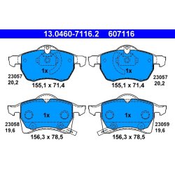 Brake Pad Set ATE 13.0460-7116.2 OE Ref 9192157