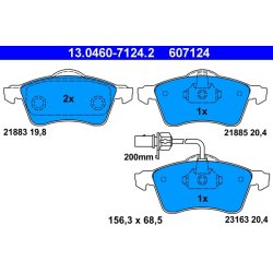 Brake Pad Set ATE 13.0460-7124.2 OE Ref 7D0698151F
