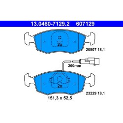 Brake Pad Set ATE 13.0460-7129.2 OE Ref 9946861