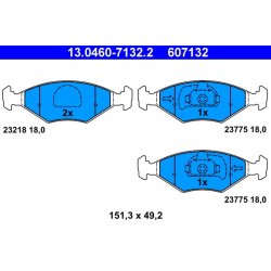 Jeu de plaquettes de frein ATE 13.0460-7132.2 pour FIAT PALIO, SIENA OE 9948038