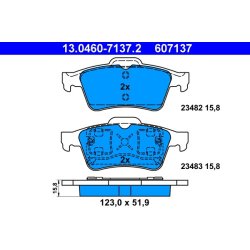 Brake Pad Set ATE 13.0460-7137.2 OE Ref 44060AV625