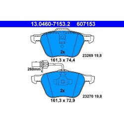 Brake Pad Set ATE 13.0460-7153.2 OE Ref YM212K021BA