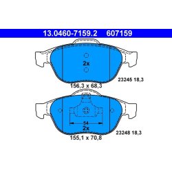 Brake Pad Set ATE 13.0460-7159.2 OE Ref 7701207615