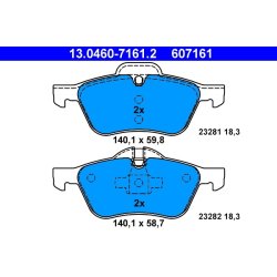 Brake Pad Set ATE 13.0460-7161.2 OE Ref 34111503076