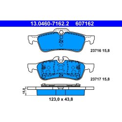Jeu de plaquettes de frein ATE 13.0460-7162.2 pour MINI MINI OE 34216770252