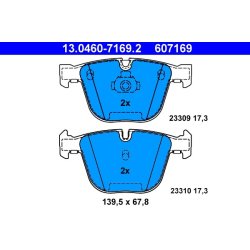 Brake Pad Set ATE 13.0460-7169.2 OE Ref 34216761286