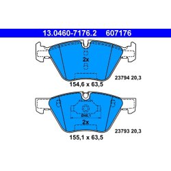 Brake Pad Set ATE 13.0460-7176.2 OE Ref 34116763618
