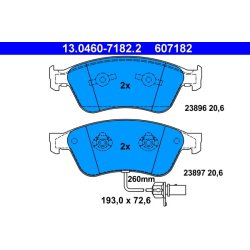 Brake Pad Set ATE 13.0460-7182.2 OE Ref 4E0698151