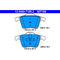 Brake Pad Set ATE 13.0460-7189.2 OE Ref 274330