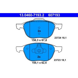 Brake Pad Set ATE 13.0460-7193.2 OE Ref 1321517