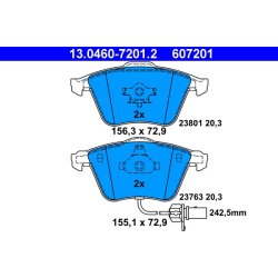 Brake Pad Set ATE 13.0460-7201.2 OE Ref 8E0698151G