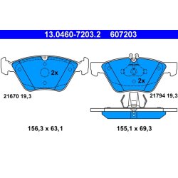 Brake Pad Set ATE 13.0460-7203.2 OE Ref 0044200720