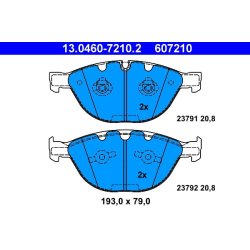 Brake Pad Set ATE 13.0460-7210.2 OE Ref 34116763652