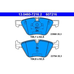 Brake Pad Set ATE 13.0460-7216.2 OE Ref 34116799166