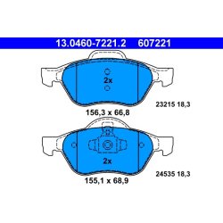 Brake Pad Set ATE 13.0460-7221.2 OE Ref 7701209670