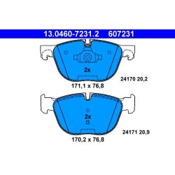 Brake Pad Set ATE 13.0460-7231.2 OE Ref 34116779293