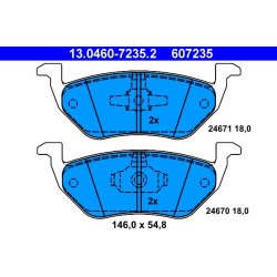 Jeu de plaquettes de frein ATE 13.0460-7235.2 pour FORD, MAZDA MAVERICK, TRIBUTE