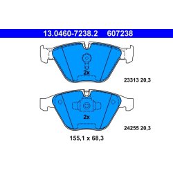 Brake Pad Set ATE 13.0460-7238.2 OE Ref 34116794917