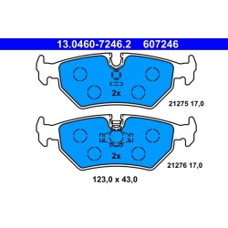 Jeu de plaquettes de frein ATE 13.0460-7246.2 pour JAGUAR XJ, XJSC OE JLM11114