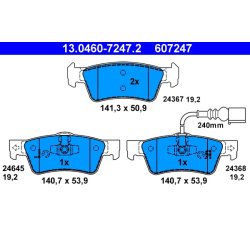 Jeu de plaquettes de frein ATE 13.0460-7247.2 pour VW Touareg