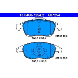 Jeu de plaquettes de frein ATE 13.0460-7254.2