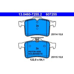 Jeu de plaquettes de frein ATE 13.0460-7255.2 pour JAGUAR XF, XJ, XK OE C2D3792