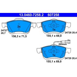 Jeu de plaquettes de frein ATE 13.0460-7258.2