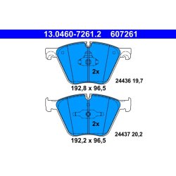 Brake Pad Set ATE 13.0460-7261.2 OE Ref 34116792874