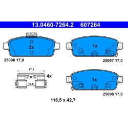 Brake Pad Set ATE 13.0460-7264.2 OE Ref 542039