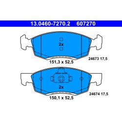 Brake Pad Set ATE 13.0460-7270.2 OE Ref 6001549803