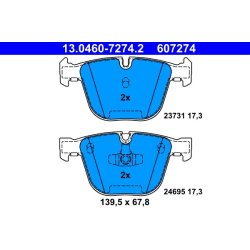 Brake Pad Set ATE 13.0460-7274.2 OE Ref 34216790966