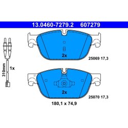 Brake Pad Set ATE 13.0460-7279.2 OE Ref 1610104080