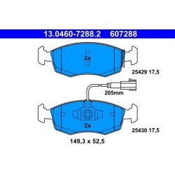 Brake Pad Set ATE 13.0460-7288.2 OE Ref 77365729