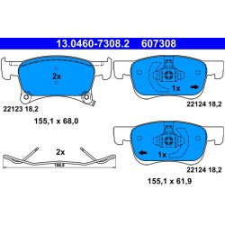 Brake Pad Set ATE 13.0460-7308.2 OE Ref 95517029