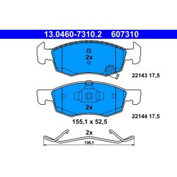 Brake Pad Set ATE 13.0460-7310.2 OE Ref 95517028