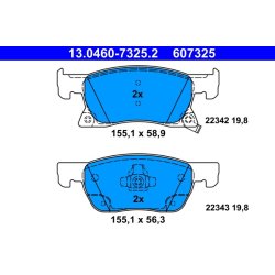 Brake Pad Set ATE 13.0460-7325.2 OE Ref 39103797