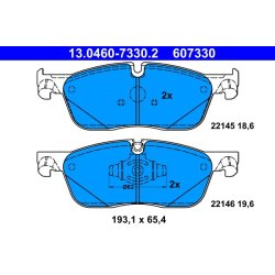 Jeu de plaquettes de frein ATE 13.0460-7330.2 pour JAGUAR, LAND ROVER OE C2C41984