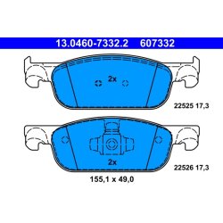 Plaquettes de frein ATE 13.0460-7332.2 pour DACIA, RENAULT, référence d'origine 410605536R