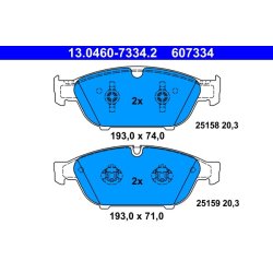 Brake Pad Set ATE 13.0460-7334.2 OE Ref 4G0698151M
