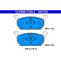 Plaquettes de frein ATE 13.0460-7335.2 pour AUDI, SEAT, SKODA, VW