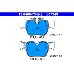 Brake Pad Set ATE 13.0460-7349.2 OE Ref 34206885600
