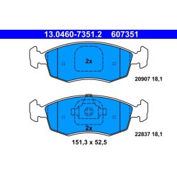 Jeu de plaquettes de frein ATE 13.0460-7351.2 pour FIAT STRADA OE 7087426