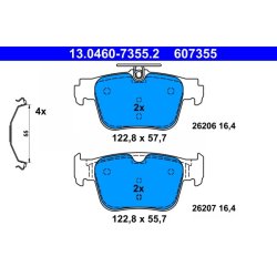 Brake Pad Set ATE 13.0460-7355.2 OE Ref 5WA698451K