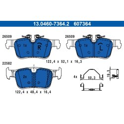 Brake Pad Set ATE 13.0460-7364.2 OE Ref 31665837