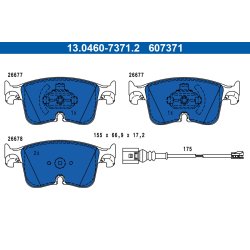 Brake Pad Set ATE 13.0460-7371.2 OE Ref 5WA698151G