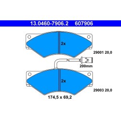 Jeu de plaquettes de frein ATE 13.0460-7906.2 pour IVECO DAILY OE 1906183