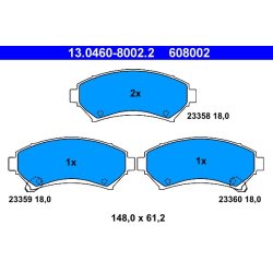 Jeu de plaquettes de frein ATE 13.0460-8002.2 pour CHEVROLET, VAUXHALL, PONTIAC