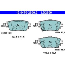 Brake Pad Set ATE 13.0470-2600.2 OE Ref D40604CA0C