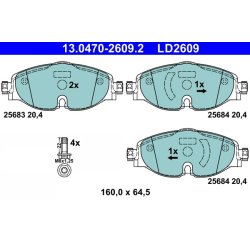 Brake Pad Set ATE 13.0470-2609.2 OE Ref VWN3CA2D390DA